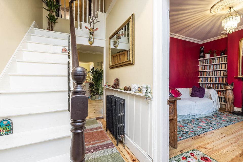 The hallway and living room of 17 Kenmare Parade. Phibsborough, Dublin 7
